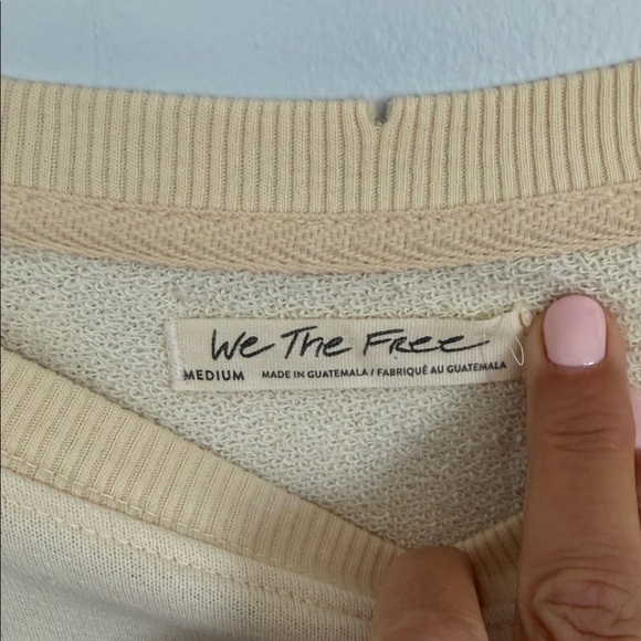 We The Free Cream Deer Graphic Sweatshirt – Red Bow Detail – Cozy Cottagecore - Picture 3 of 5